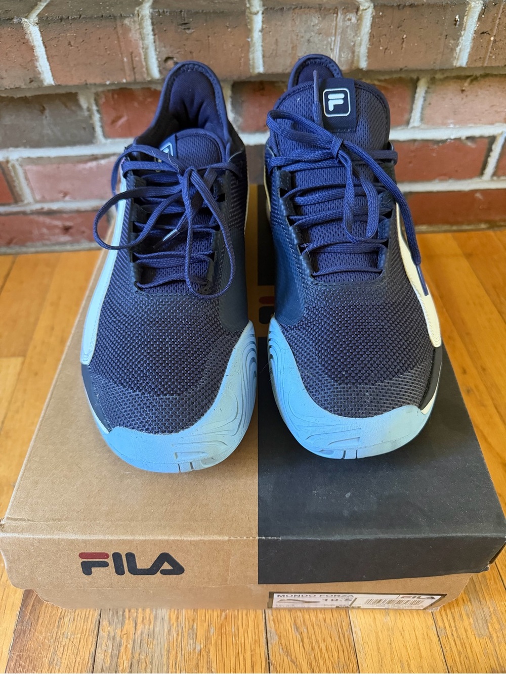 Fila Navy and Light Blue Mondo Forza Sneakers